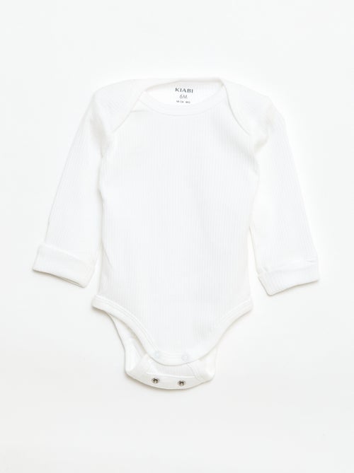 Set di 3 body neonato evolutivi collo all'americana e maniche lunghe - Kiabi