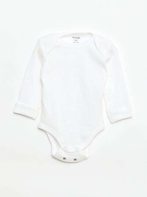 Set di 3 body neonato evolutivi collo all'americana e maniche lunghe - Kiabi