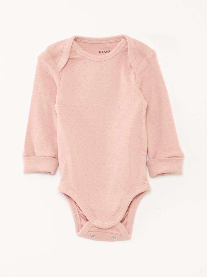 Set di 3 body neonato evolutivi collo all'americana e maniche lunghe Rosa - Kiabi