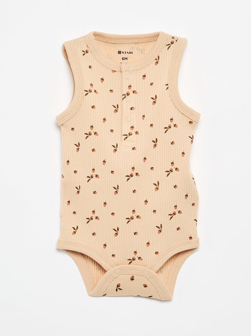 Set di 3 body senza maniche Beige - Kiabi