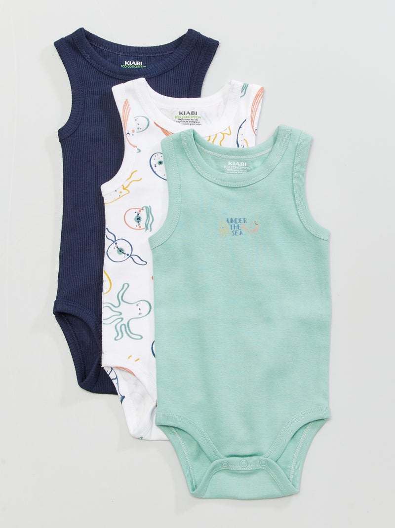 Set di 3 body senza maniche BIANCO - Kiabi