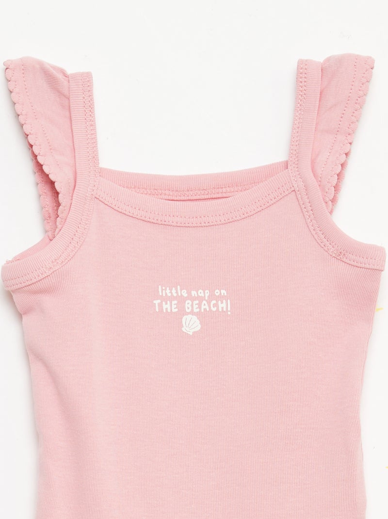 Set di 3 body senza maniche Rosa - Kiabi