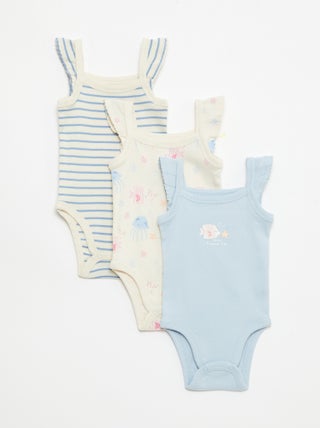 Set di 3 body smanicati