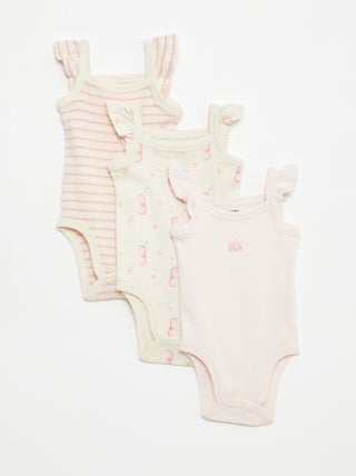 Set di 3 body smanicati