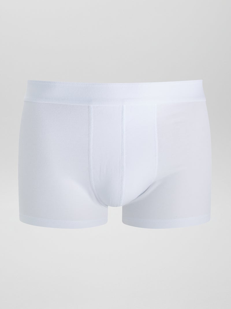 Set di 3 boxer a tinta unita BIANCO - Kiabi