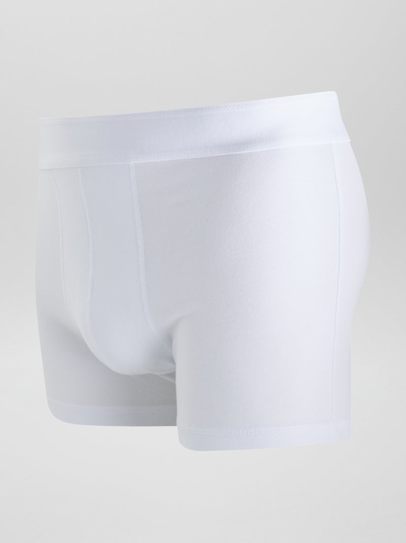 Set di 3 boxer a tinta unita BIANCO - Kiabi