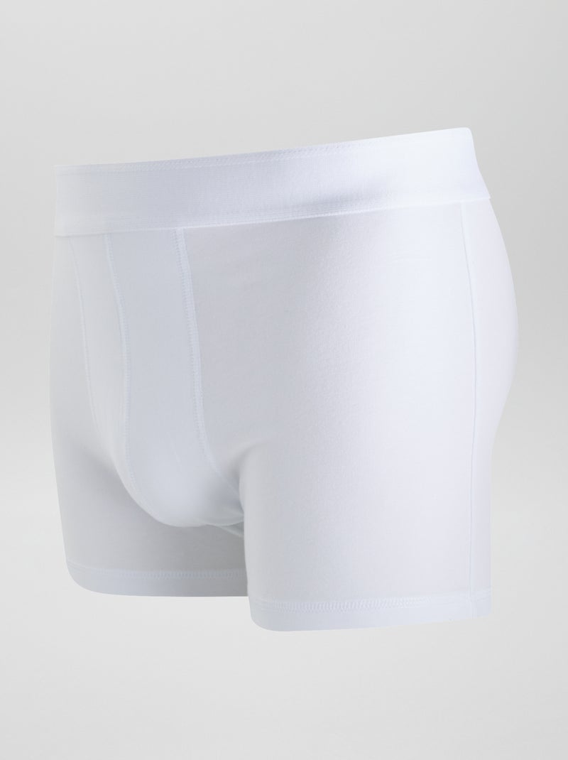 Set di 3 boxer a tinta unita BIANCO - Kiabi