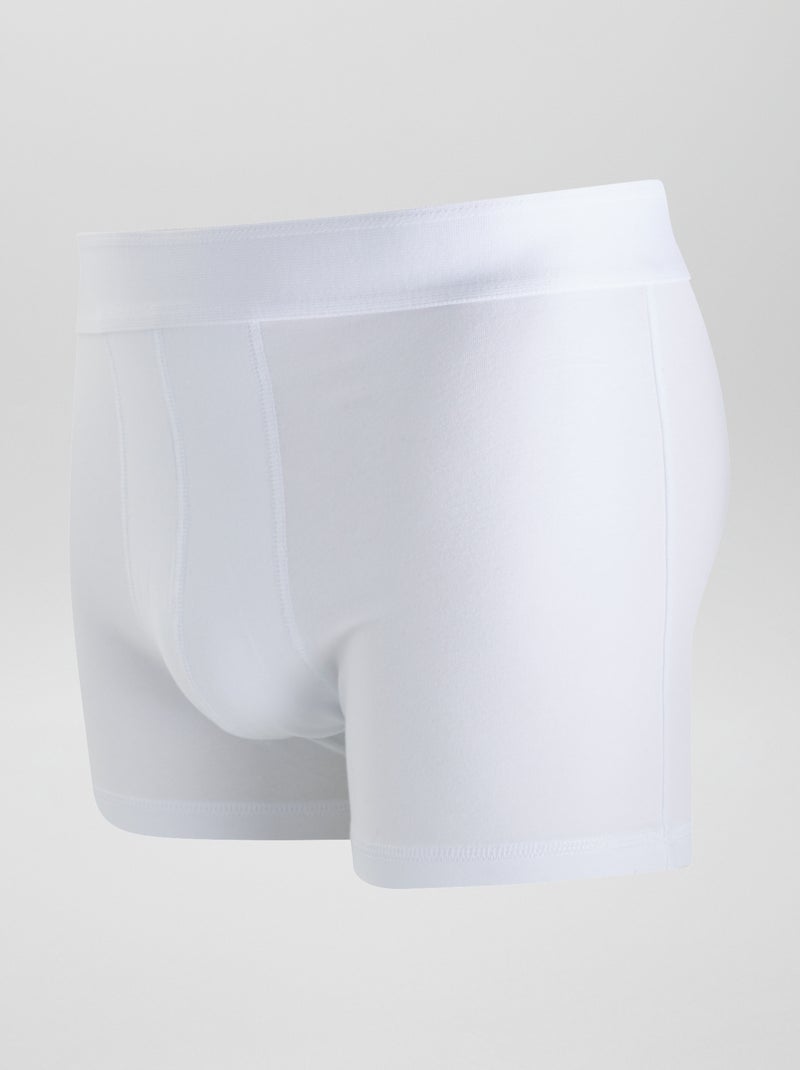 Set di 3 boxer a tinta unita BIANCO - Kiabi