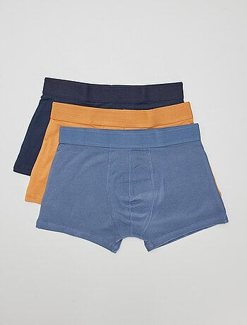 Set di 3 boxer a tinta unita