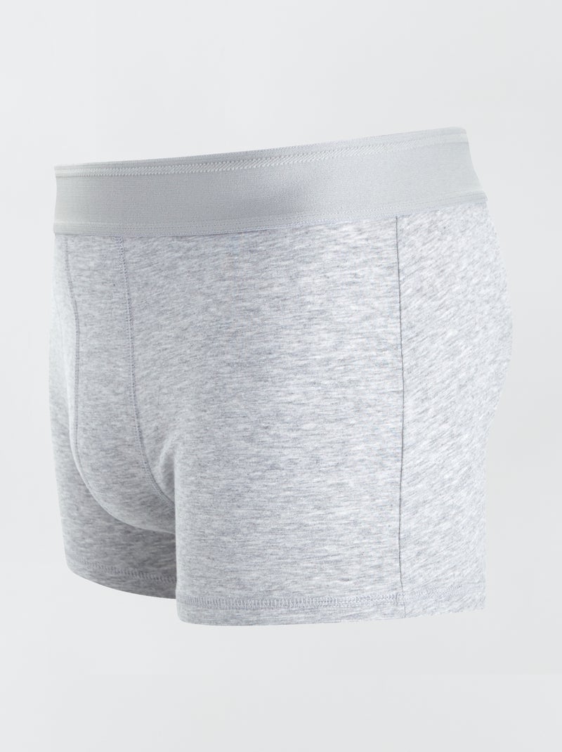Set di 3 boxer a tinta unita BLU/grigio/rosso - Kiabi