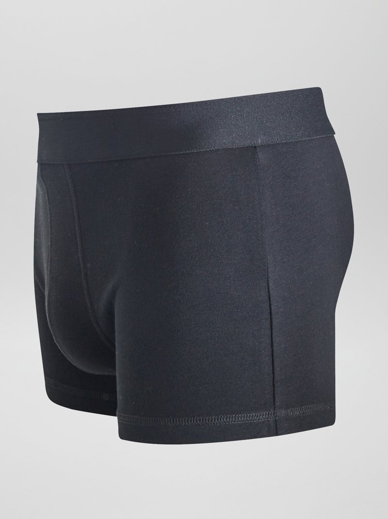 Set di 3 boxer a tinta unita Nero - Kiabi
