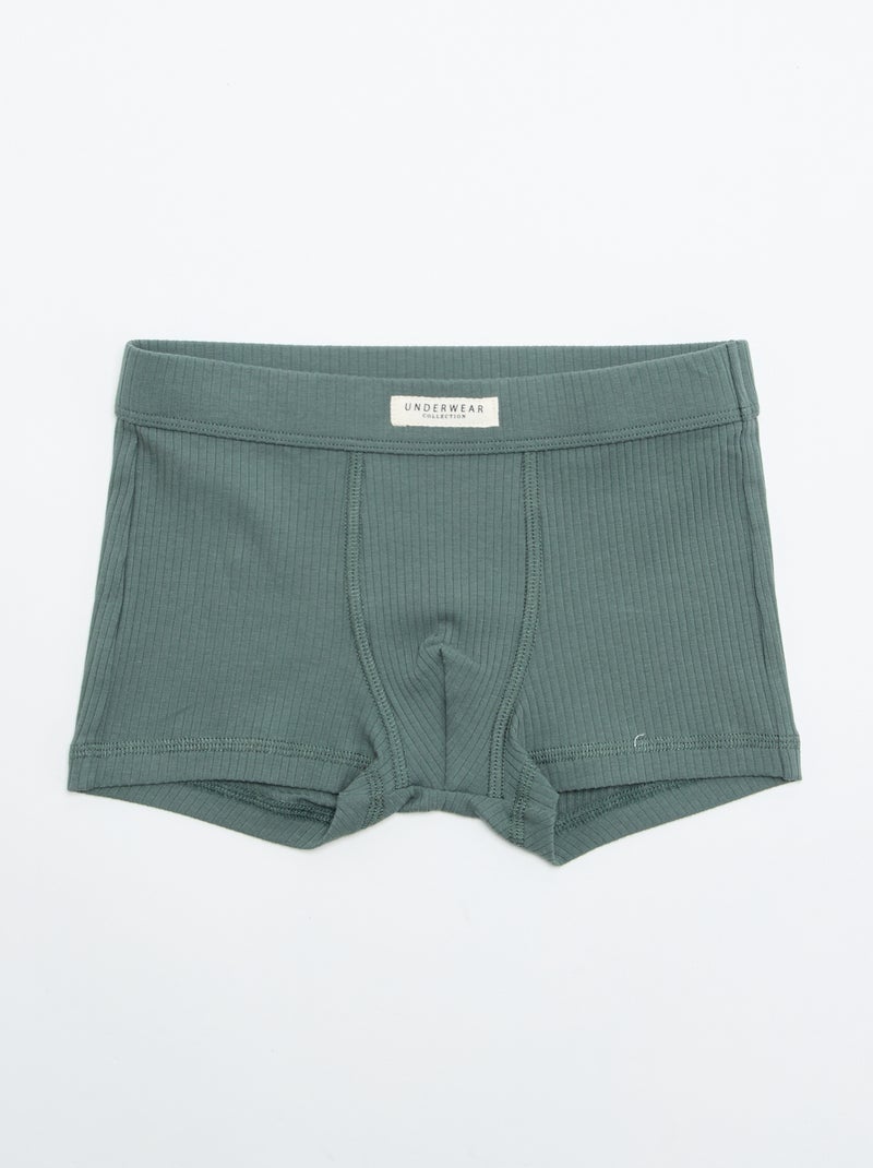 Set di 3 boxer a tinta unita Verde - Kiabi