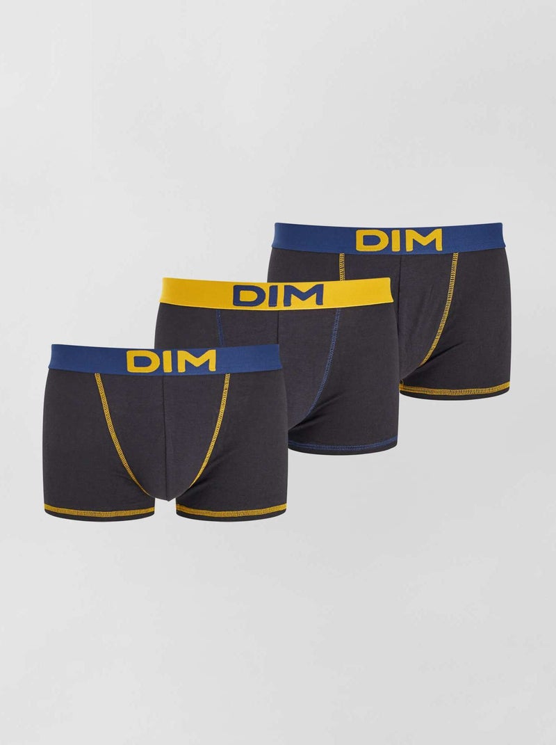 Set di 3 boxer cotone stretch MIX AND COLORS 'DIM' GIALLO - Kiabi