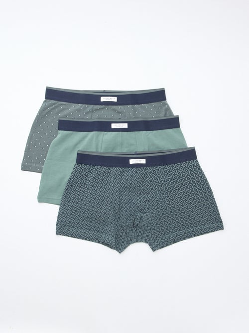 Set di 3 boxer da uomo in maglia fantasia - Kiabi Set di 3 boxer da uomo in maglia fantasia - Kiabi