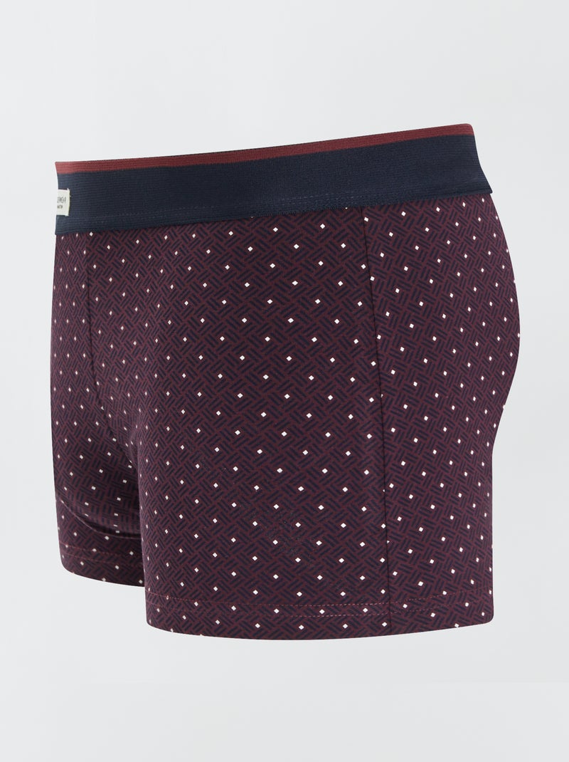 Set di 3 boxer da uomo in maglia fantasia ROSSO - Kiabi