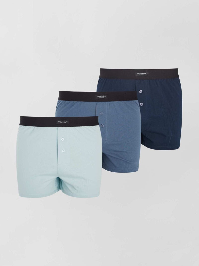 Set di 3 boxer eco-sostenibili BLU - Kiabi