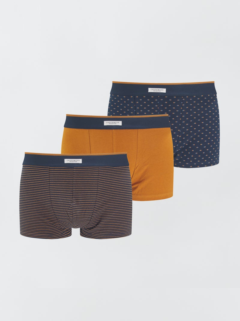 Set di 3 boxer in cotone BLU - Kiabi