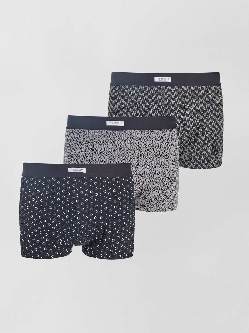 Set di 3 boxer in cotone NERO - Kiabi