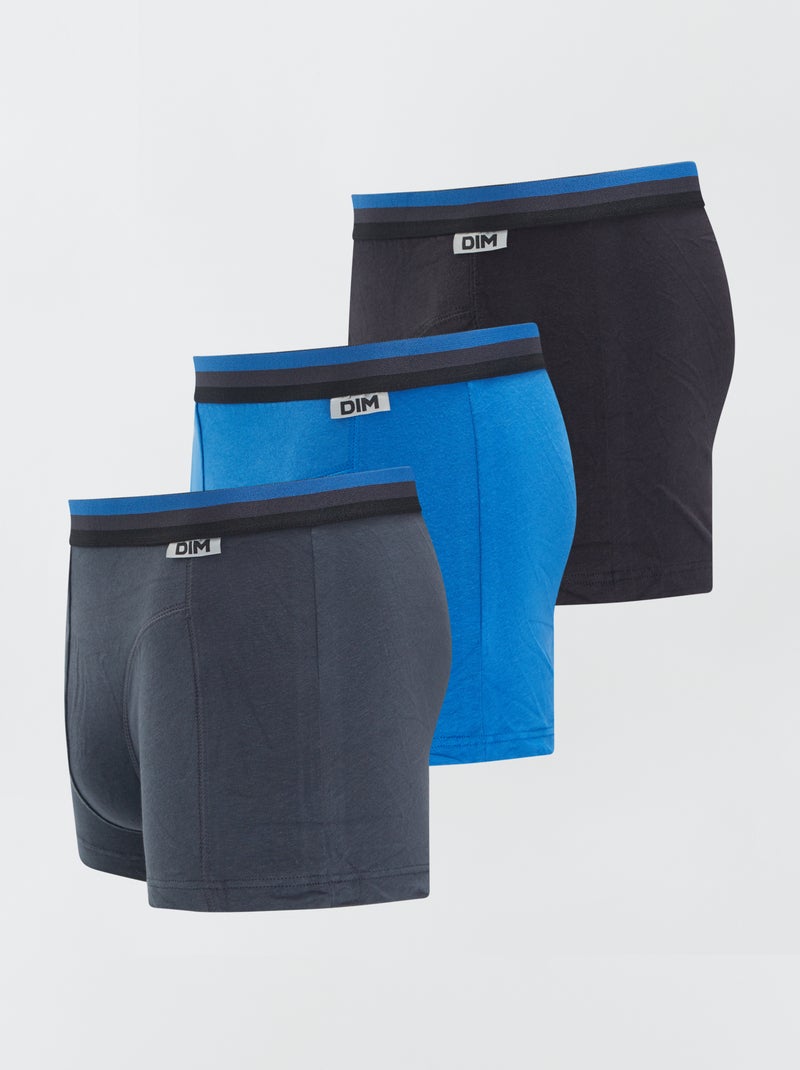 Set di 3 boxer in cotone stretch 'DIM' BLU - Kiabi