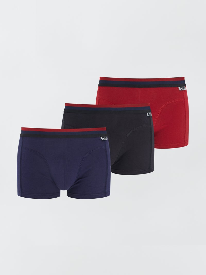 Set di 3 boxer in cotone stretch 'DIM' ROSSO - Kiabi