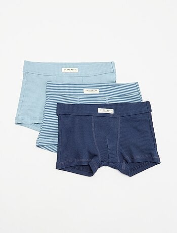 Set di 3 boxer in maglia a costine