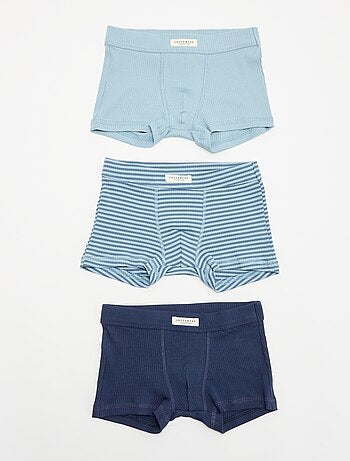 Set di 3 boxer in maglia a costine