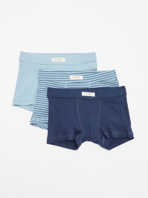 Set di 3 boxer in maglia a costine - Kiabi Set di 3 boxer in maglia a costine - Kiabi