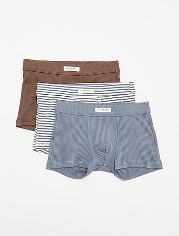 Set di 3 boxer in maglia a costine