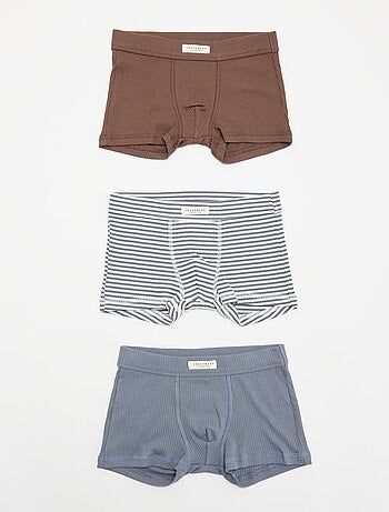 Set di 3 boxer in maglia a costine
