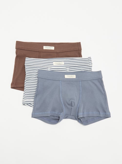 Set di 3 boxer in maglia a costine - Kiabi Set di 3 boxer in maglia a costine - Kiabi