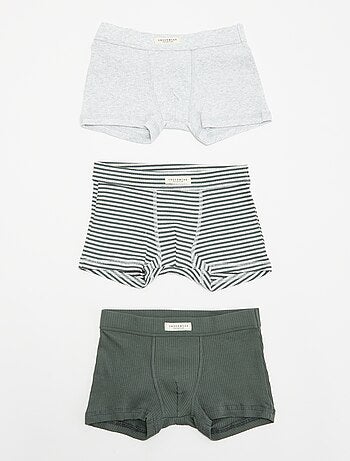 Set di 3 boxer in maglia a costine