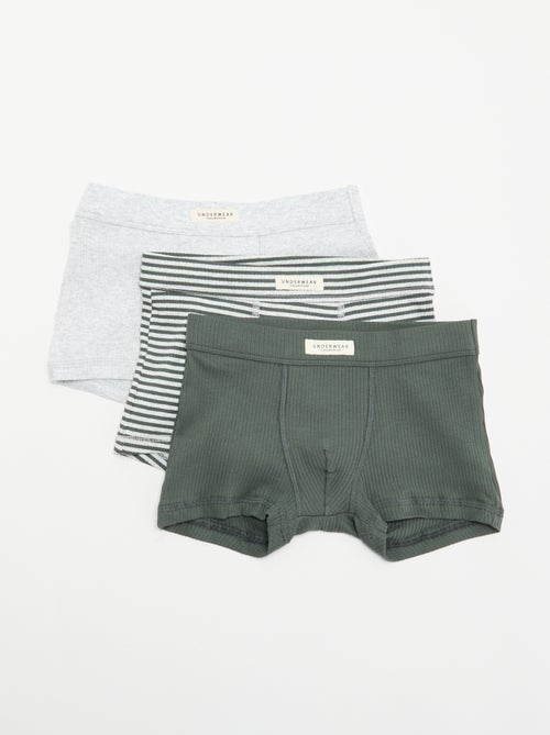 Set di 3 boxer in maglia a costine - Kiabi Set di 3 boxer in maglia a costine - Kiabi