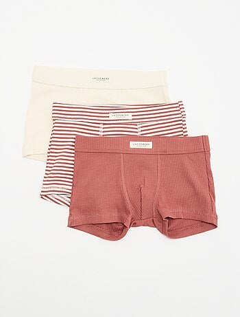 Set di 3 boxer in maglia a costine