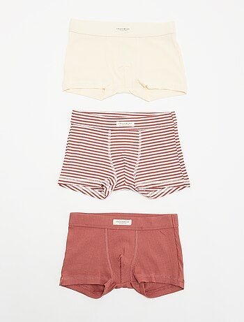 Set di 3 boxer in maglia a costine