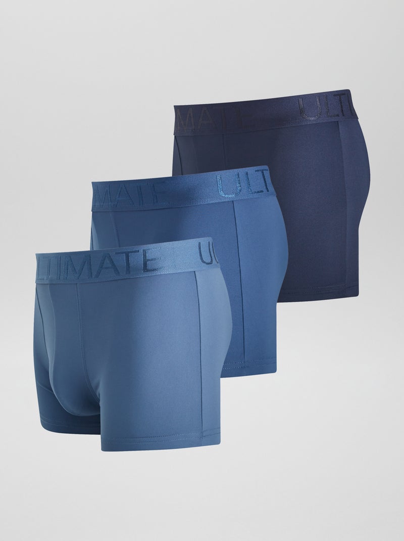 Set di 3 boxer in microfibra stretch BLU - Kiabi