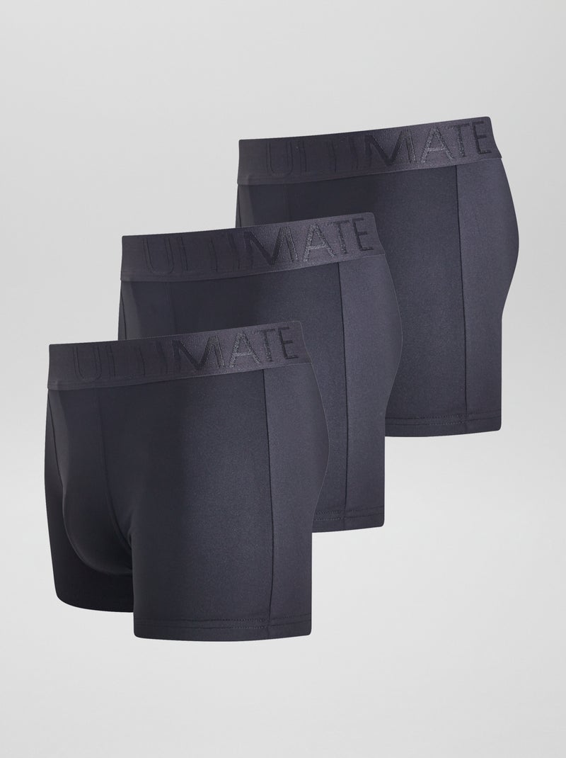 Set di 3 boxer in microfibra stretch NERO - Kiabi
