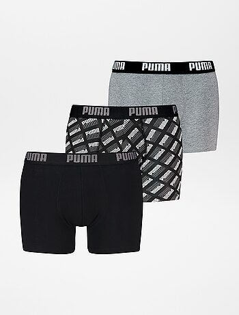 Set di 3 boxer tinta unita con stampa 'Puma'
