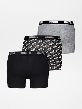 Set di 3 boxer tinta unita con stampa 'Puma'