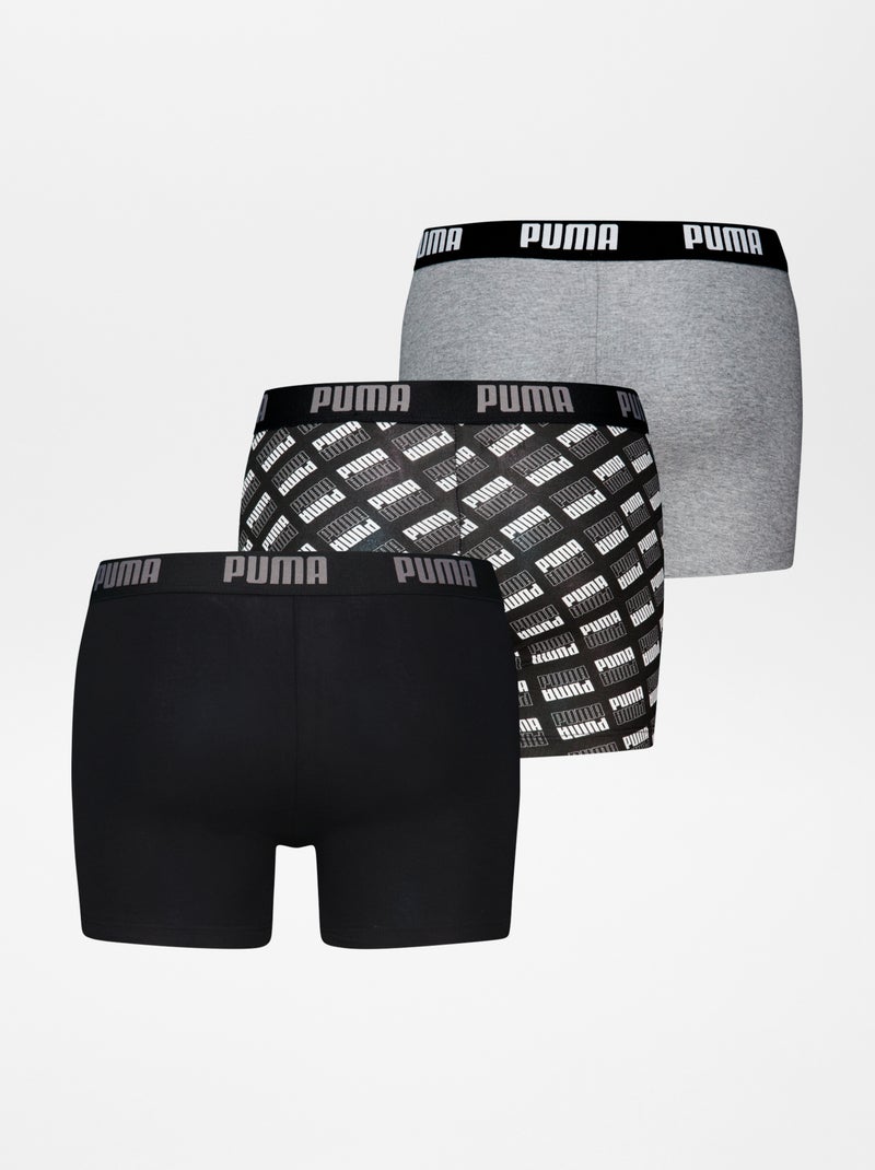 Set di 3 boxer tinta unita con stampa 'Puma' NERO - Kiabi