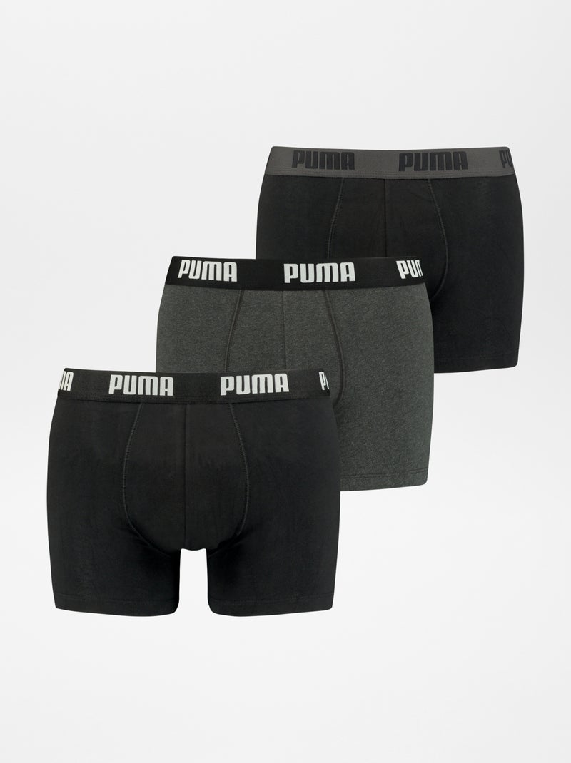 Set di 3 boxer tinta unita 'Puma' NERO - Kiabi