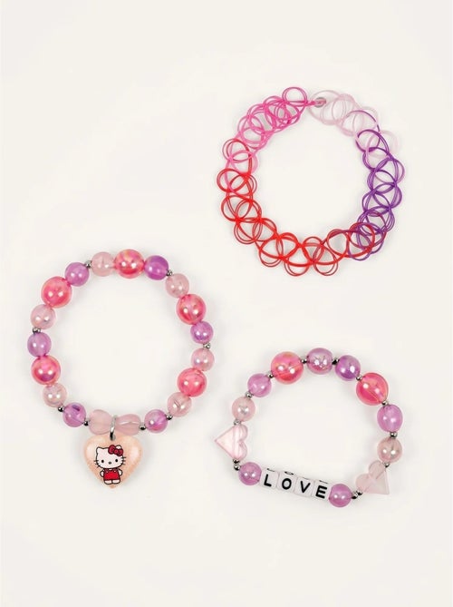 Set di 3 bracciali con chiusura a bottone automatico hello kitty sanrio - Kiabi Set di 3 bracciali con chiusura a bottone automatico hello kitty sanrio - Kiabi
