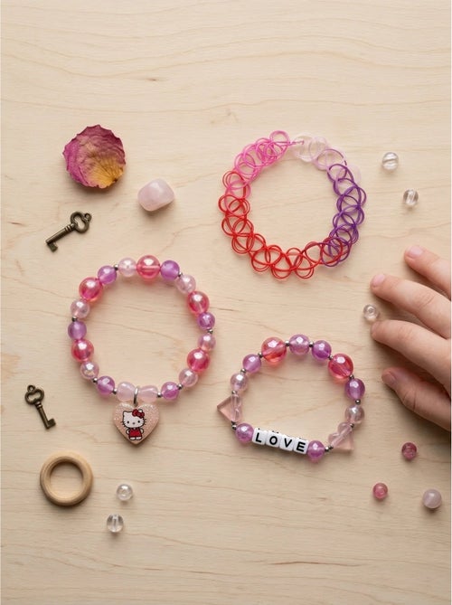 Set di 3 bracciali con chiusura a bottone automatico hello kitty sanrio - Kiabi Set di 3 bracciali con chiusura a bottone automatico hello kitty sanrio - Kiabi
