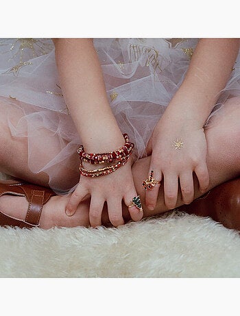Set di 3 bracciali con rubini rossi | great pretenders | great pretenders