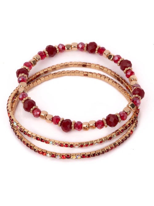 Set di 3 bracciali con rubini rossi | great pretenders | great pretenders - Kiabi Set di 3 bracciali con rubini rossi | great pretenders | great pretenders - Kiabi