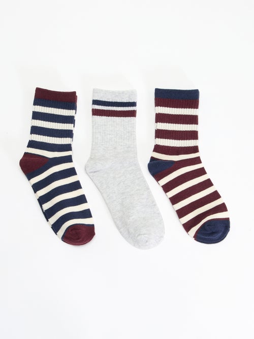 Set di 3 calzini a righe - Kiabi