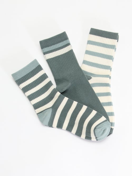Set di 3 calzini a righe - Kiabi