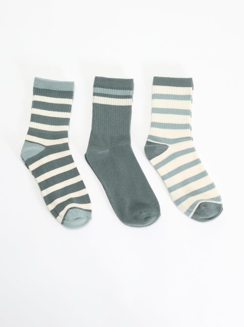Set di 3 calzini a righe - Kiabi