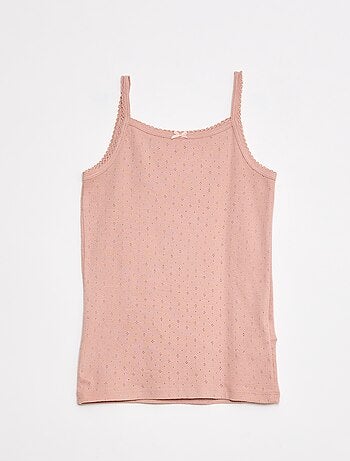 Set di 3 canotte in maglia pointelle
