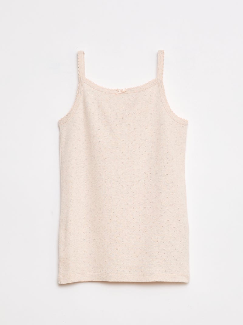 Set di 3 canotte in maglia pointelle Bianco - Kiabi