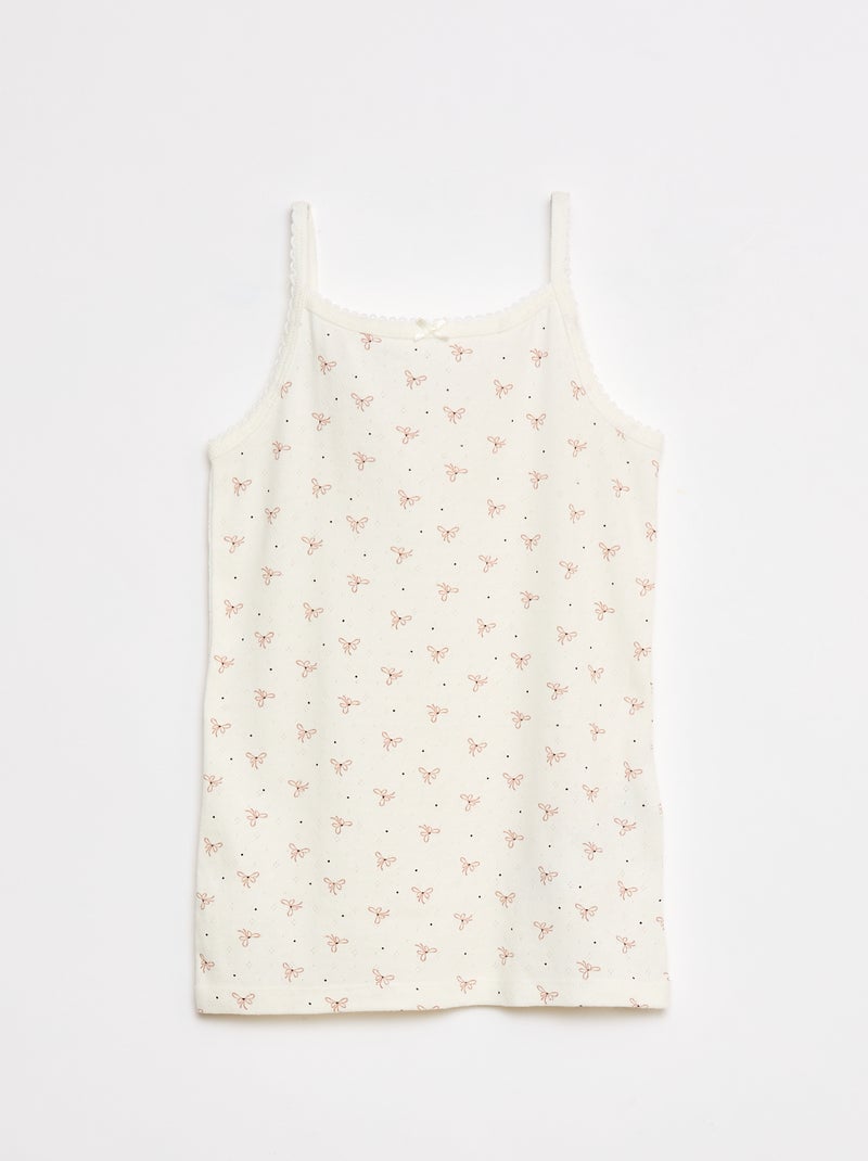 Set di 3 canotte in maglia pointelle Bianco - Kiabi